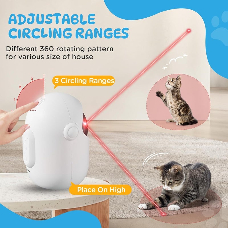 Koackl Cat Toys for Indoor Cats, Cat Laser Pointer Toy, Rechargeable Automatic Cat Toy with Timer & Speed Modes, Ideal Interactive for Cats Dogs Training and Exercise - Image 2